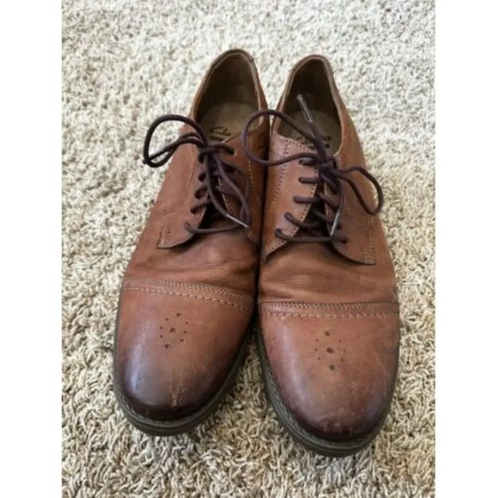 Clarks Mens Cushion Ortholite Oxford Dress Shoes Size‎ 10
